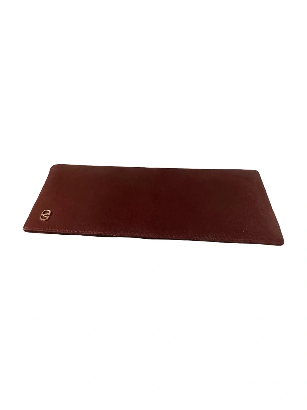 Valentino Men's/Womens  Burgundy Leather Long Wallet